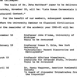 Announcements, 1980-11-12. ...