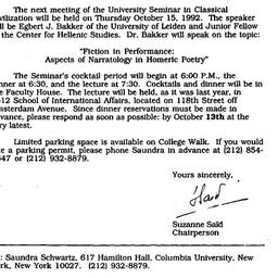 Announcements, 1992-10-01. ...