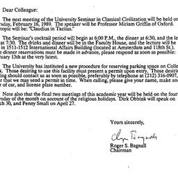Announcements, 1989-02-01. ...