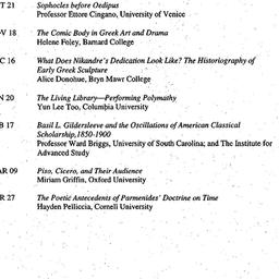 Schedules, Classical Civili...