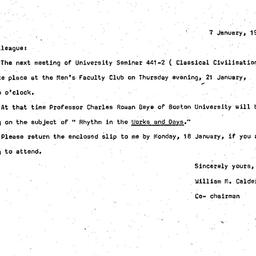 Announcements, 1971-01-07. ...