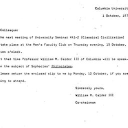 Announcements, 1970-10-01. ...
