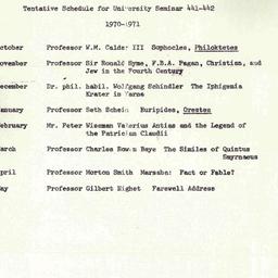 Schedules, Classical Civili...