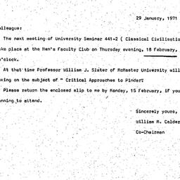 Announcements, 1971-01-29. ...