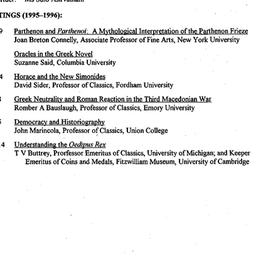 Schedules, Classical Civili...