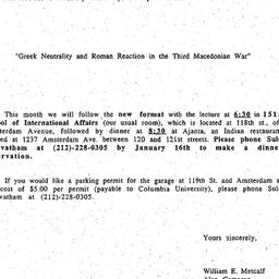 Announcements, 1996-01-08. ...