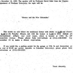 Announcements, 1995-12-01. ...