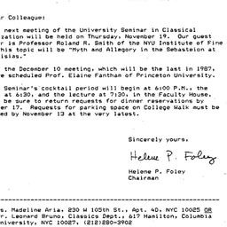Announcements, 1987-10-28. ...