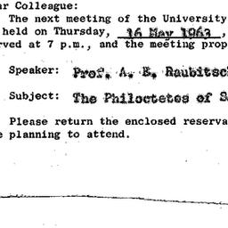 Announcements, 1963-05-16. ...