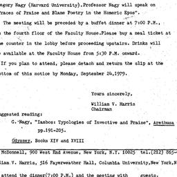Announcements, 1979-09-27. ...