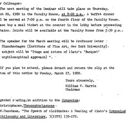 Announcements, 1980-03-20. ...