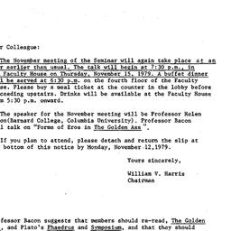 Announcements, 1979-11-15. ...