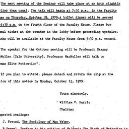 Announcements, 1979-10-18. ...