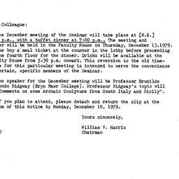 Announcements, 1979-12-13. ...