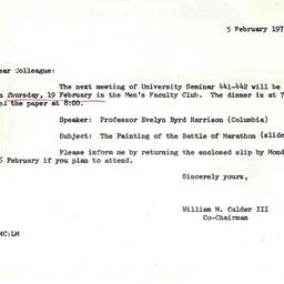 Announcements, 1970-02-05. ...
