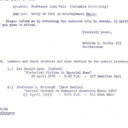 Announcements, 1970-04-03. ...