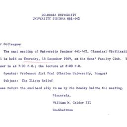 Announcements, 1969-12-18. ...