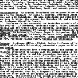 Minutes, 1960-10-20. Classi...