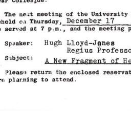 Announcements, 1964-12-17. ...