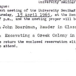 Announcements, 1965-04-15. ...