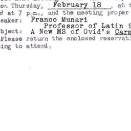 Announcements, 1965-02-18. ...