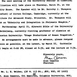Announcements, 1983-03-10. ...