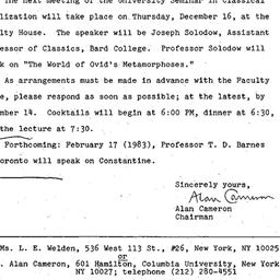 Announcements, 1982-12-01. ...