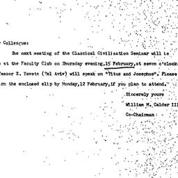 Announcements, 1973-02-15. ...
