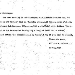 Announcements, 1973-05-10. ...
