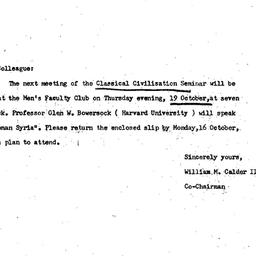 Announcements, 1972-10-19. ...