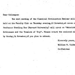 Announcements, 1972-11-16. ...