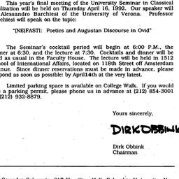 Announcements, 1992-04-01. ...