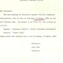 Announcements, 1968-03-21. ...