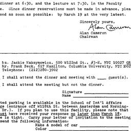 Announcements, 1985-03-08. ...