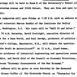 Announcements, 1979-04-23. ...