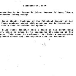 Minutes, 1989-09-28. Politi...