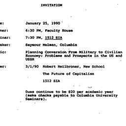 Announcements, 1990-01-25. ...