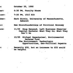 Announcements, 1990-10-25. ...