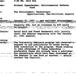 Announcements, 1990-12-20. ...