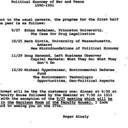 Schedules, Political Econom...