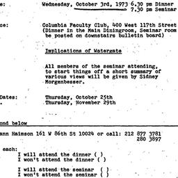 Announcements, 1973-10-03. ...