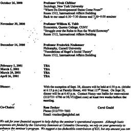 Announcements, 2000-09-28. ...