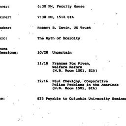 Announcements, 1993-09-30. ...