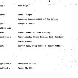 Minutes, 1994-03-31. Politi...