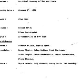 Minutes, 1994-01-27. Politi...