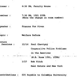 Announcements, 1993-11-18. ...