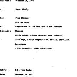Minutes, 1993-12-16. Politi...