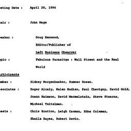 Minutes, 1994-04-28. Politi...