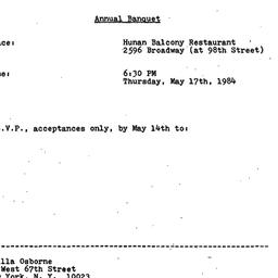 Announcements, 1984-05-17. ...