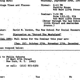 Announcements, 1983-09-29. ...